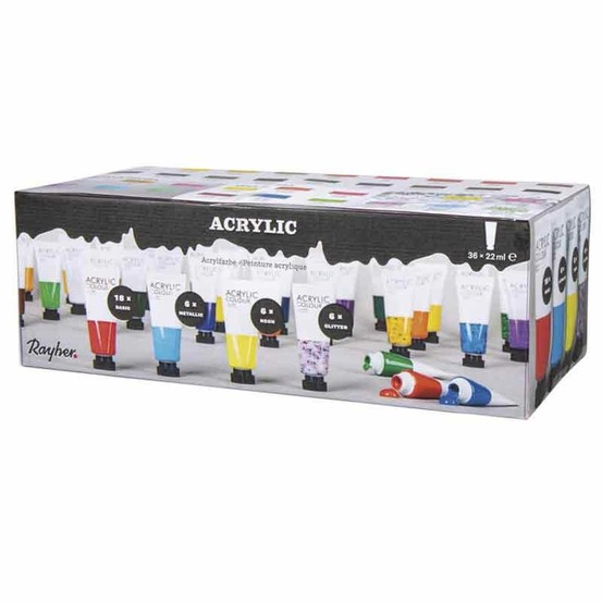 Kit de peintures acryliques de 36 couleurs