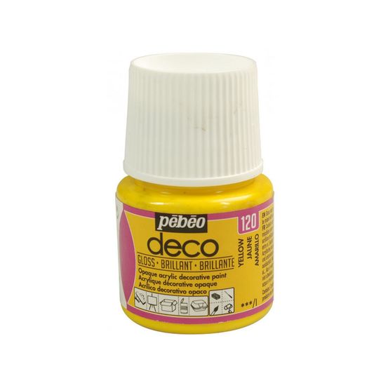 Peinture acrylique opaque brillante - jaune - 45 ml