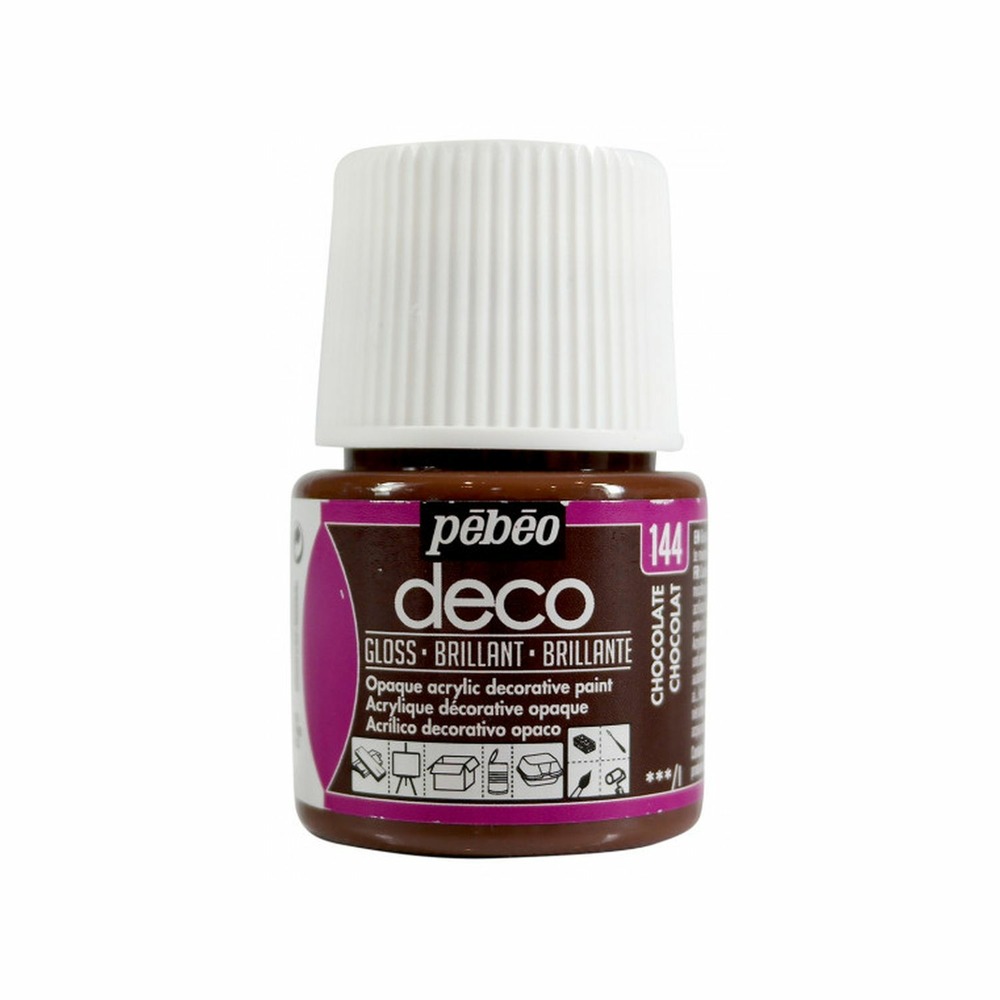 Peinture acrylique opaque brillante - chocolat - 45 ml