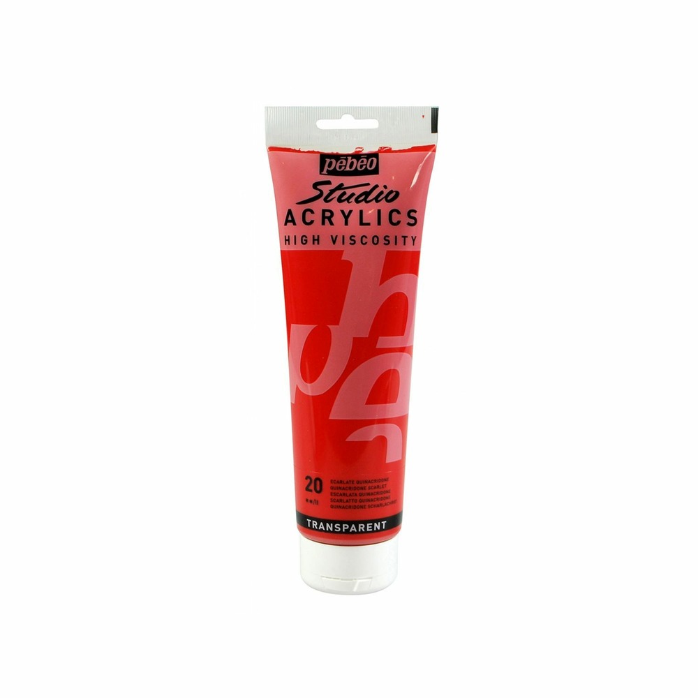 Peinture acrylique transparente - rouge écarlate - 250 ml