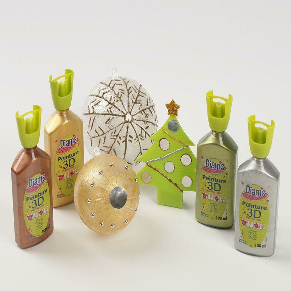 Set 4 flacons 100 ml diam's 3d - métallique