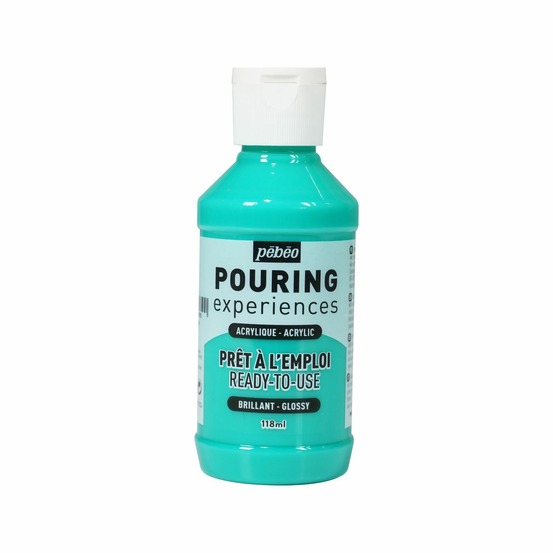 Peinture pouring acrylique brillante - vert d'eau - 118 ml