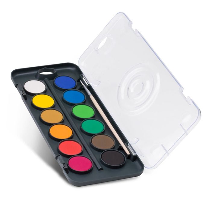 Kit Peinture Enfant Pinceau Inclus Primo Palette D'Aquarelle 12 Kit Peinture Enfant Pinceau Inclus Primo Palette D'Aquarelle 12