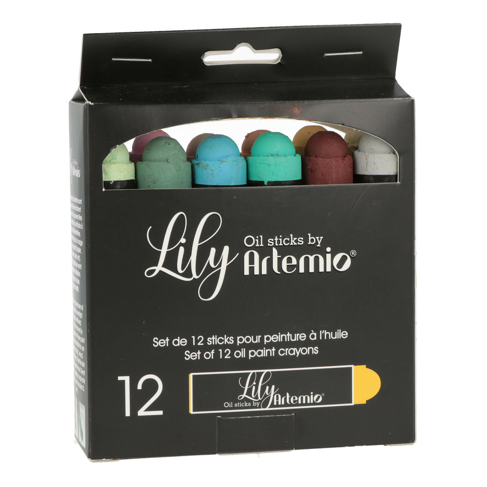 12 crayons de peinture à l'huile - couleurs pastel