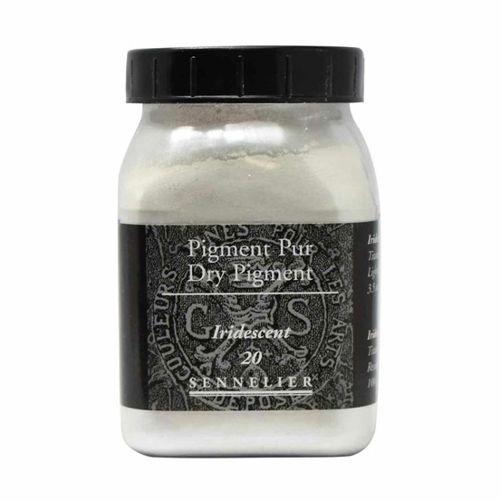 Pigment pour création de peinture - pot 100 g - gris iridescent pour nacrer