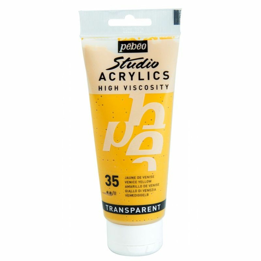 Peinture acrylique transparente - jaune de venise - 100 ml