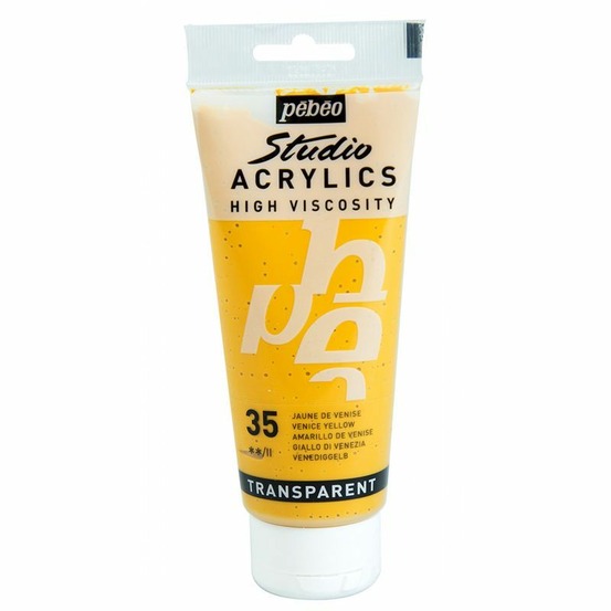 Peinture acrylique transparente - jaune de venise - 100 ml