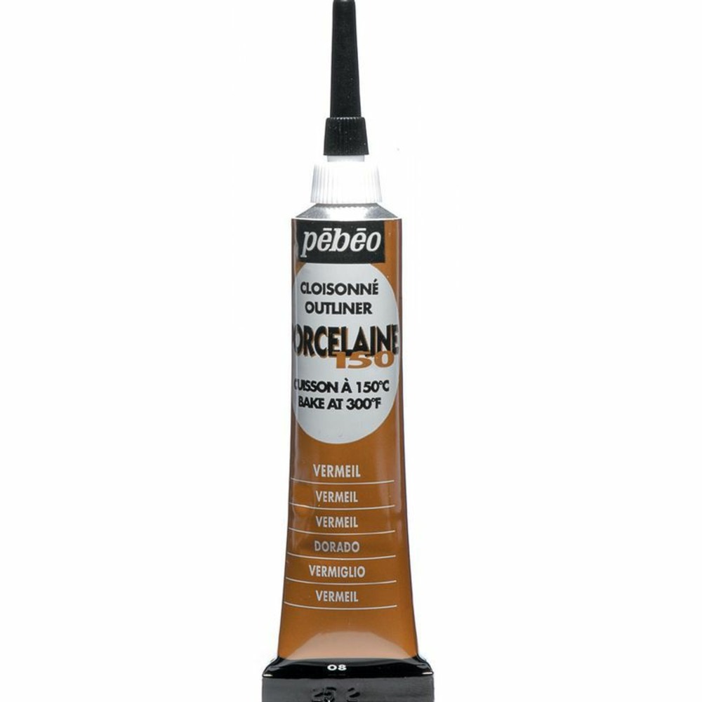 Peinture à l'eau brillante pour porcelaine - vermeil - 20 ml