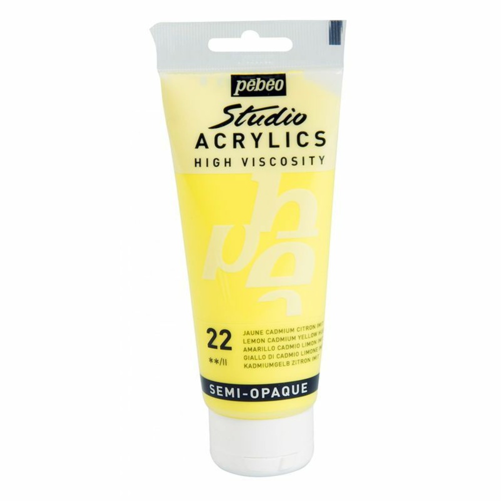 Peinture acrylique semi-opaque - jaune citron - 100 ml
