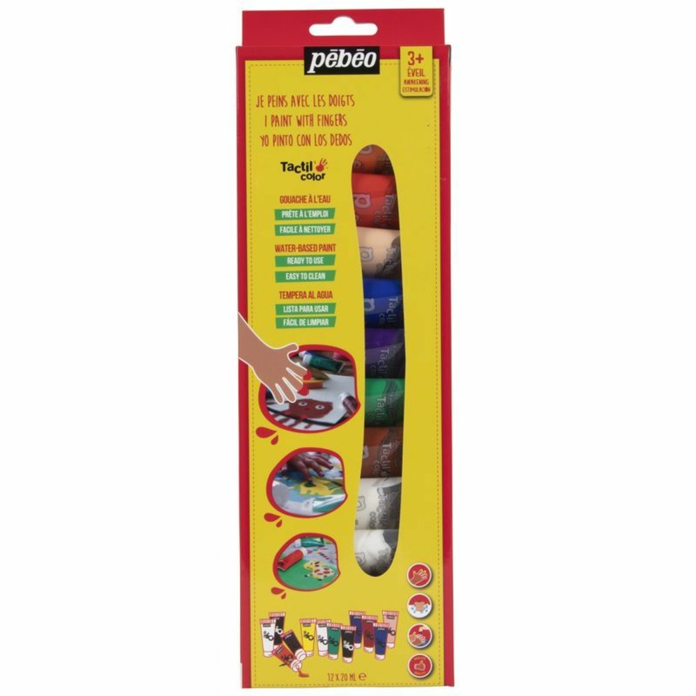 12 gouaches à l'eau - couleurs primaires - 12 x 20 ml