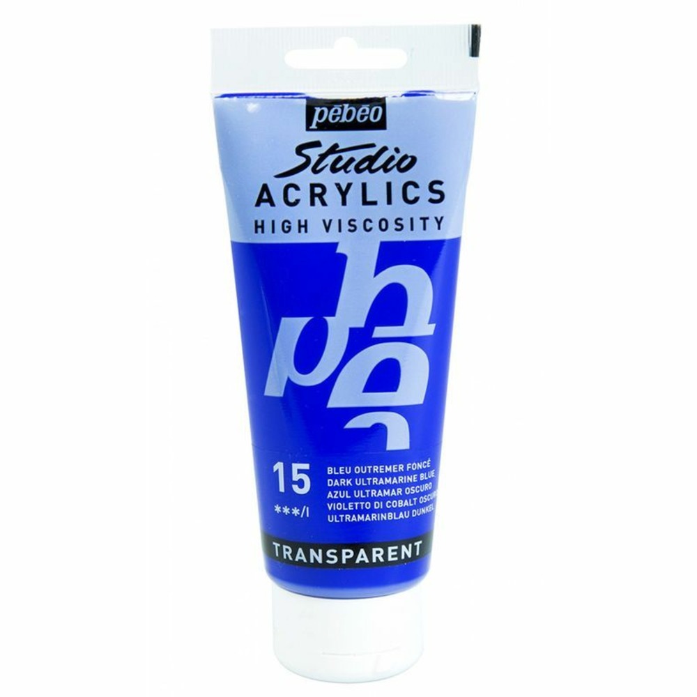 Peinture acrylique transparente - bleu outremer foncé - 100 ml