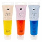 3 tubes de peinture acrylique 100 ml - jaune-rouge-cyan