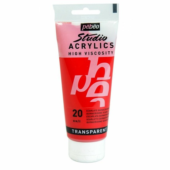 Peinture acrylique transparente - rouge écarlate - 100 ml