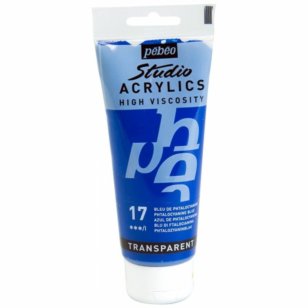 Peinture acrylique transparente - bleu phtalocyanine - 100 ml