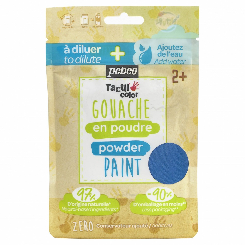 Gouache en poudre - 100 g - bleu
