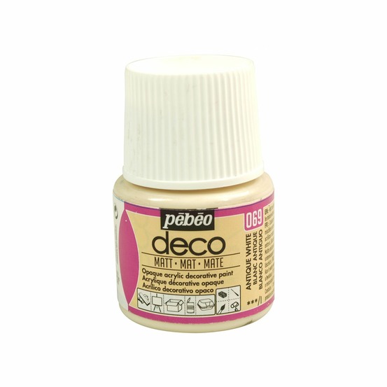 Peinture acrylique opaque mate - blanc antique - 45 ml