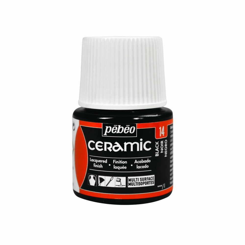 Peinture céramique et multi-surfaces - noir - 45 ml