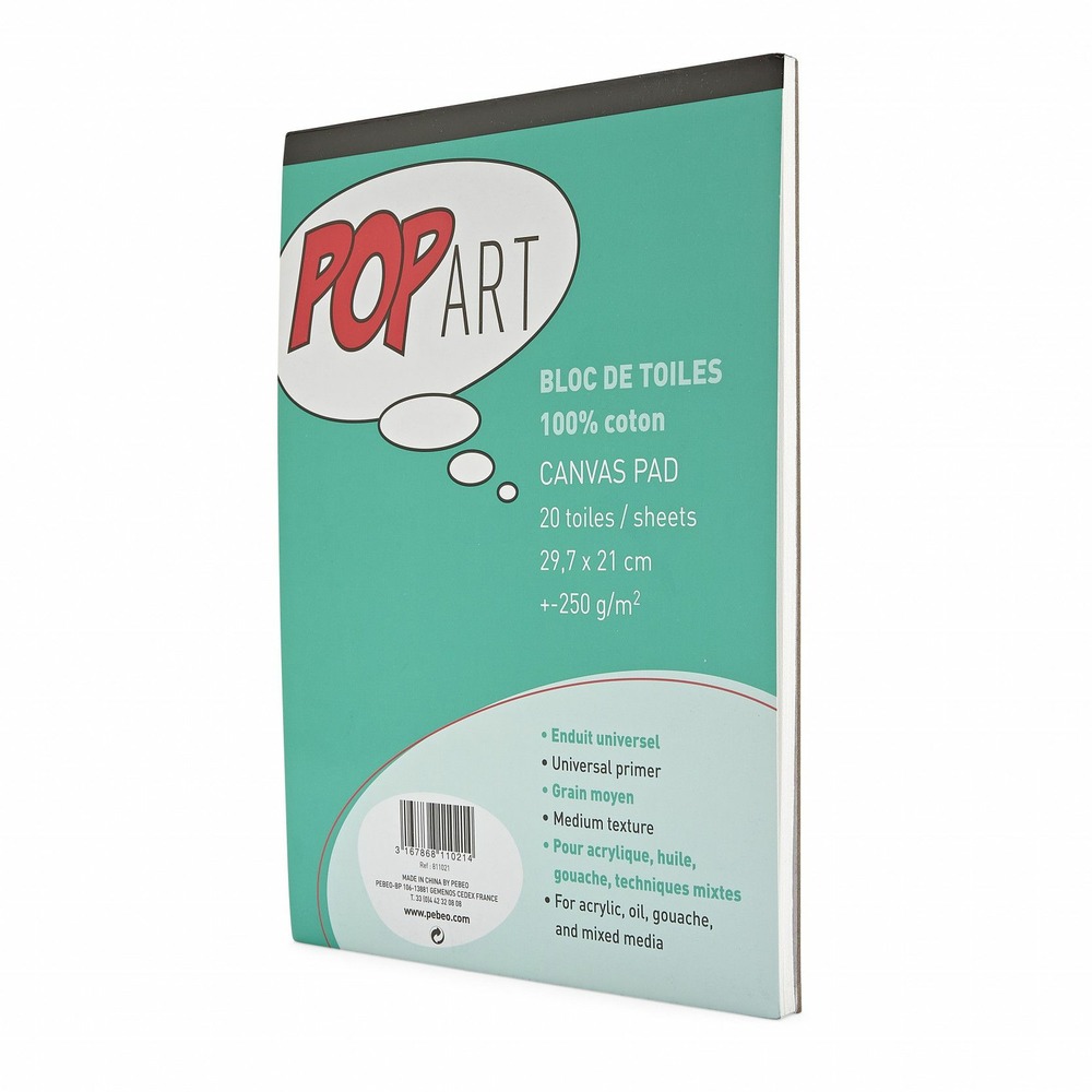 Bloc de 20 toiles en coton pour peinture - a4