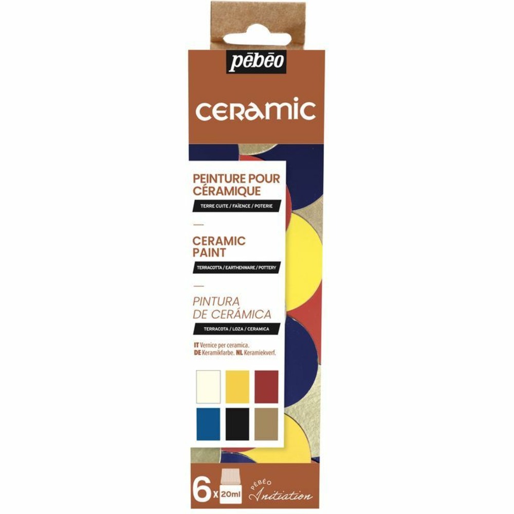 Set de 6 peintures pour céramique - 6 x 20 ml