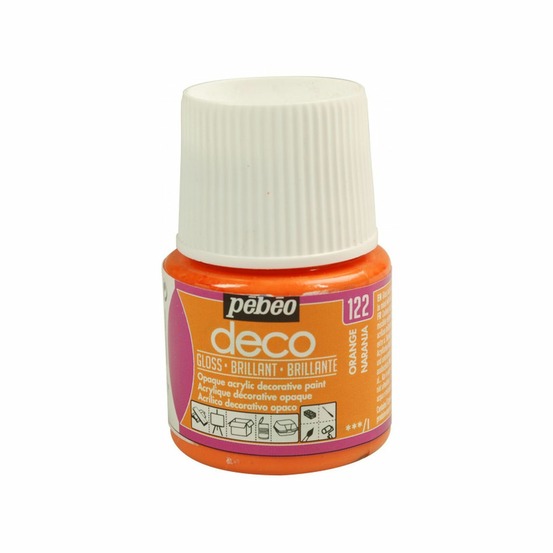 Peinture acrylique opaque brillante - orange - 45 ml