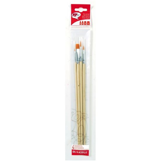 Set de 4 pinceaux polyamide dorés