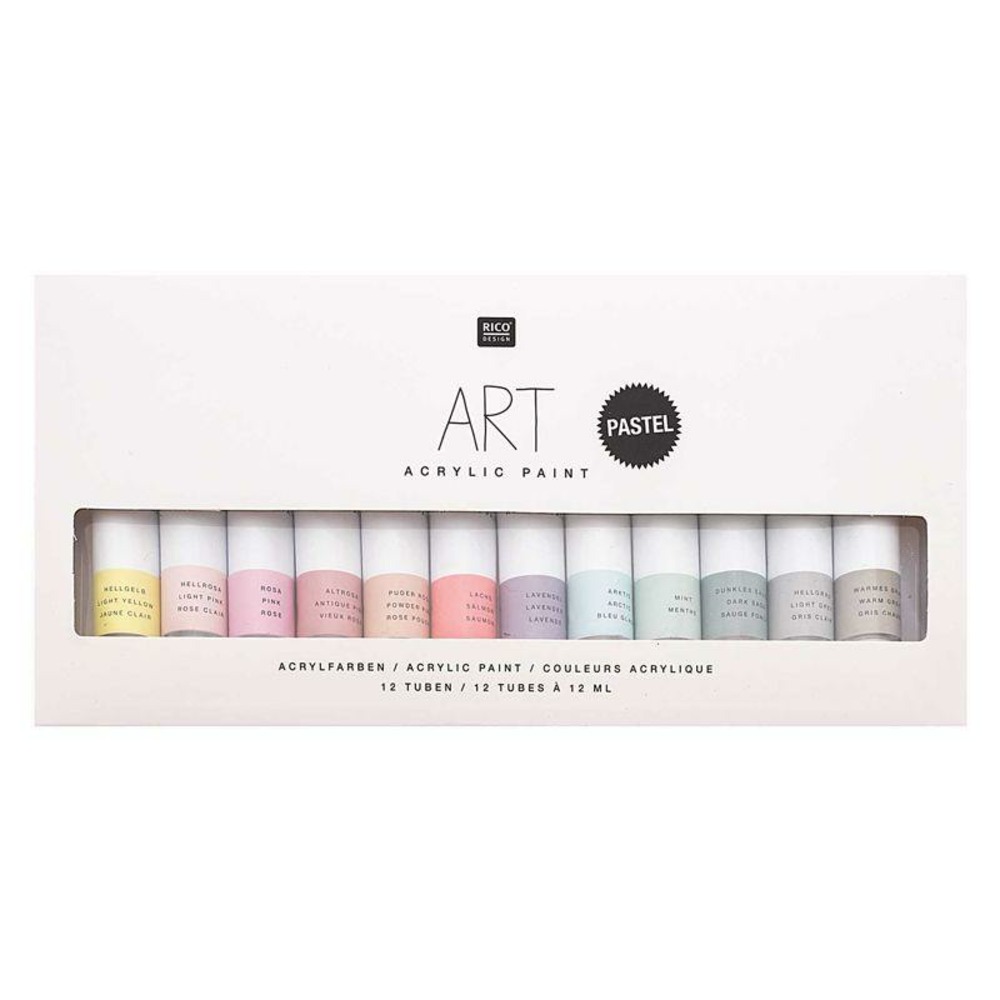 Set peinture acrylique - pastel - 12 x 12 ml