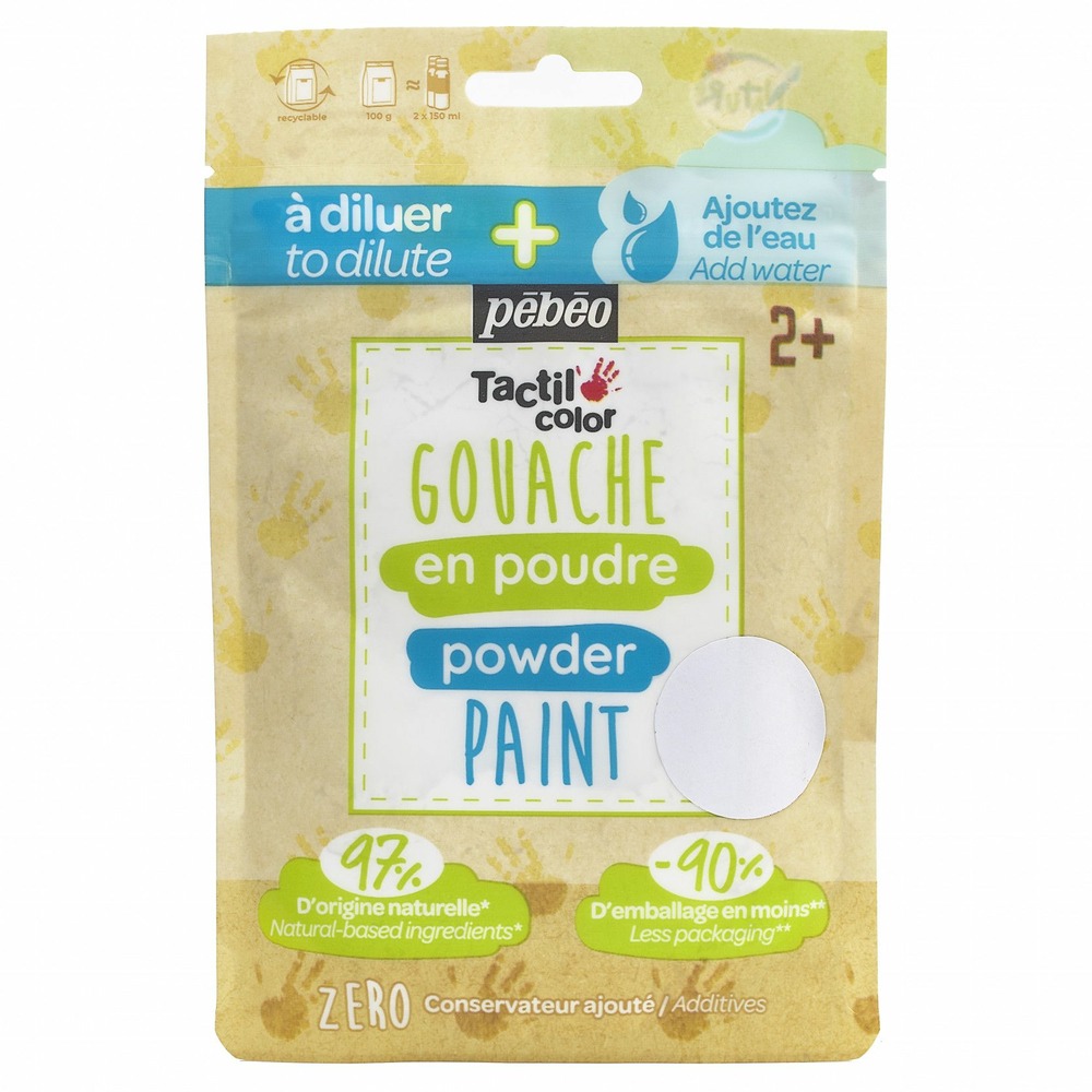 Gouache en poudre - 100 g - blanc