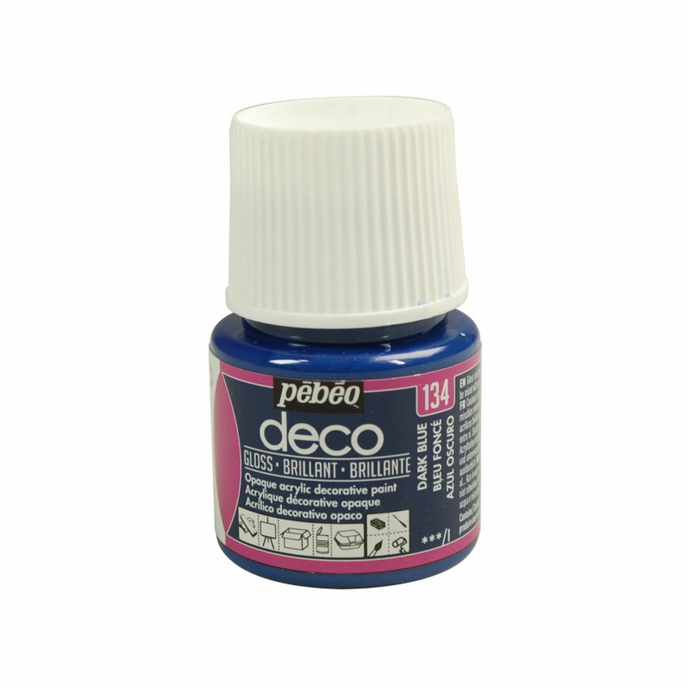 Peinture acrylique opaque brillante - bleu foncé - 45 ml