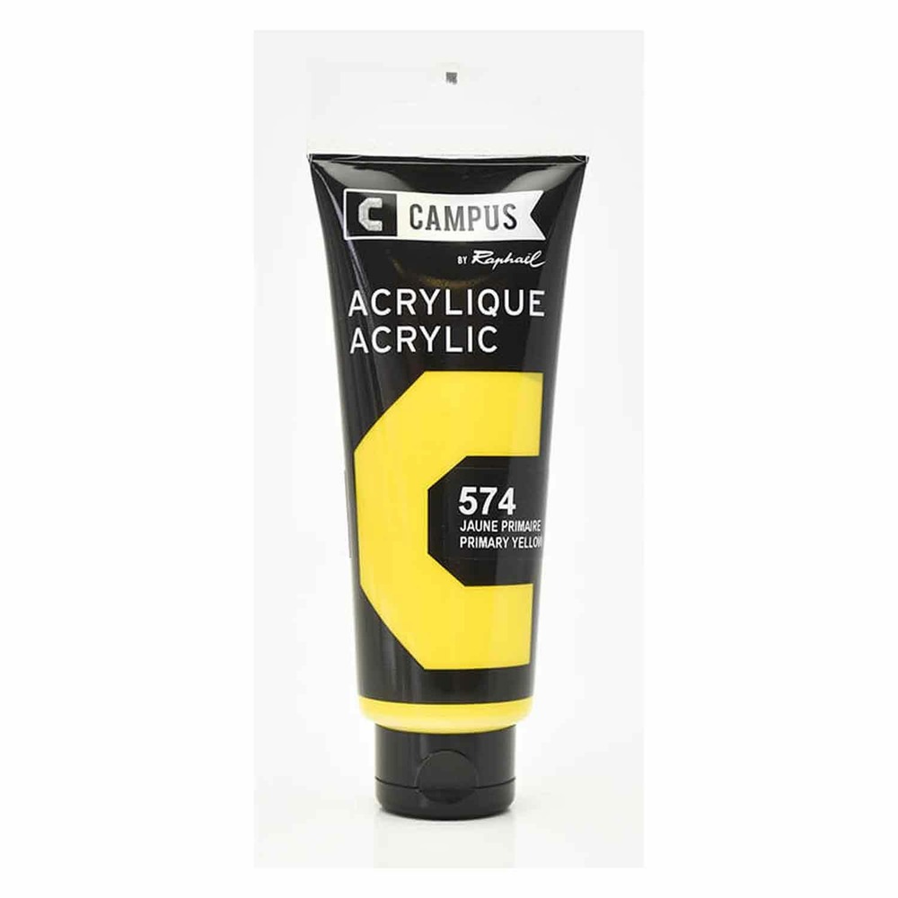 Peinture acrylique 100 ml - jaune primaire n°574