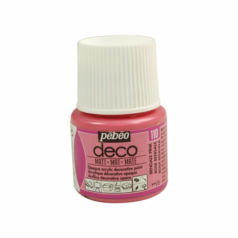 Peinture acrylique opaque mate - rose bengale - 45 ml