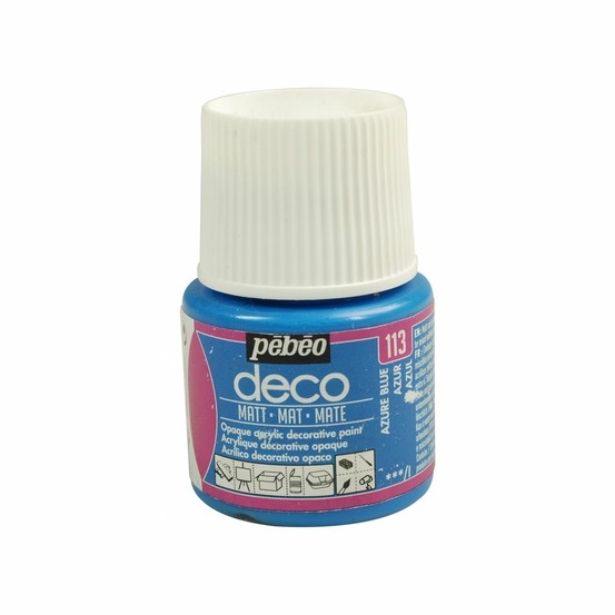 Peinture acrylique opaque mate - bleu azur - 45 ml