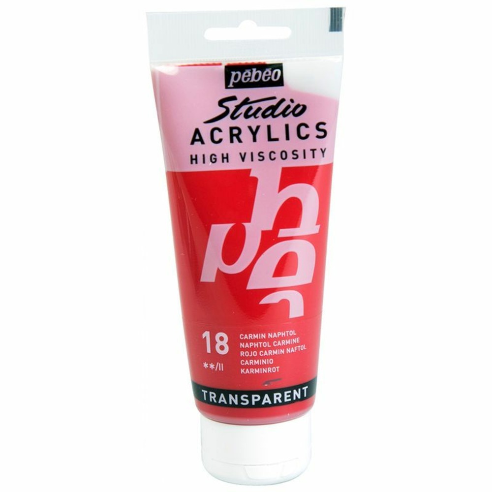 Peinture acrylique transparente - rouge carmin - 100 ml
