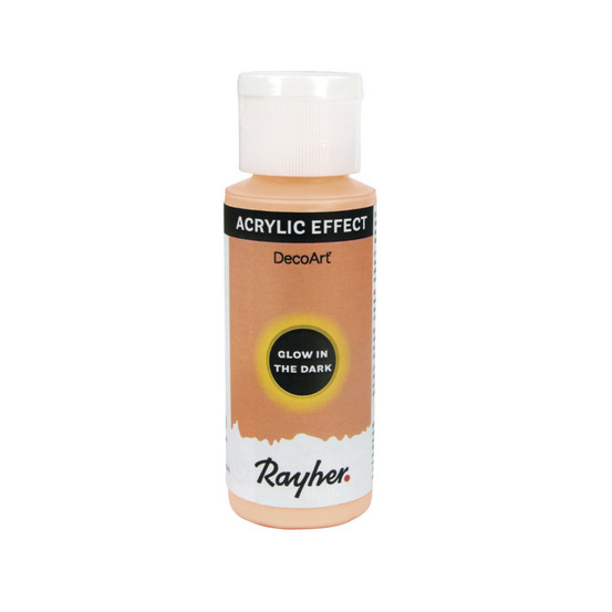 Peinture acrylique fluo phosphorescente 59 ml - orange
