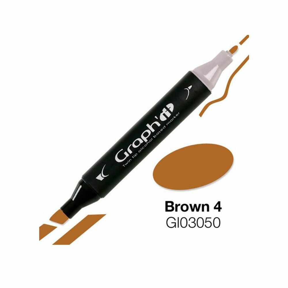 Marqueur graph'it à double pointe - marron 4
