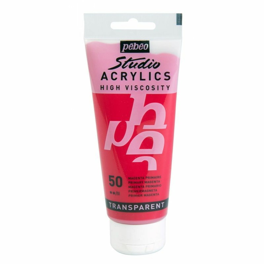 Peinture acrylique transparente - magenta primaire - 100 ml