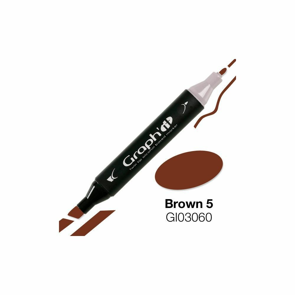 Marqueur graph'it à double pointe - marron 5