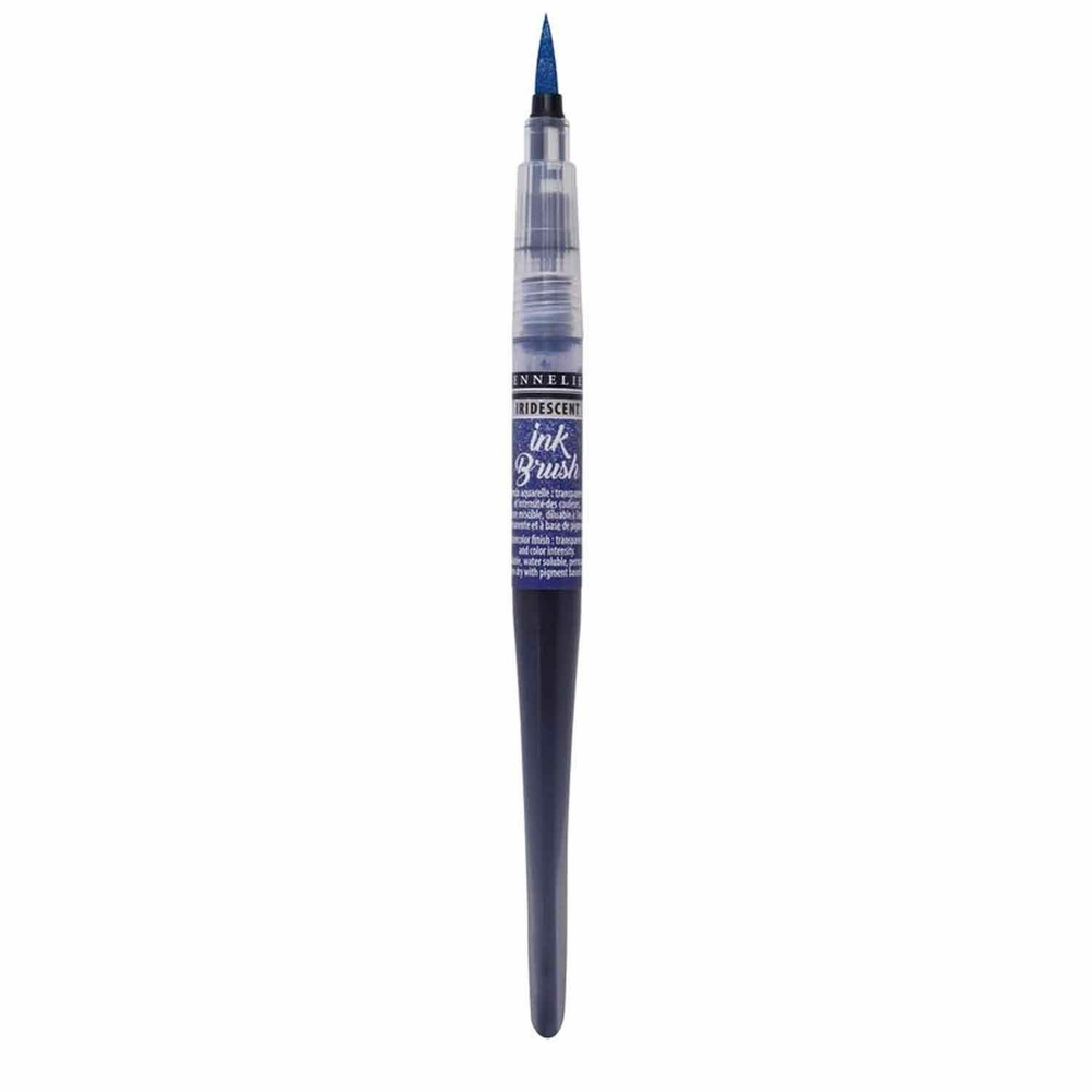Pinceau à réservoir ink brush 6,5 ml - bleu outremer irisé