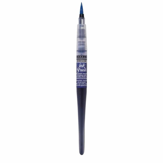 Pinceau à réservoir ink brush 6,5 ml - bleu outremer irisé