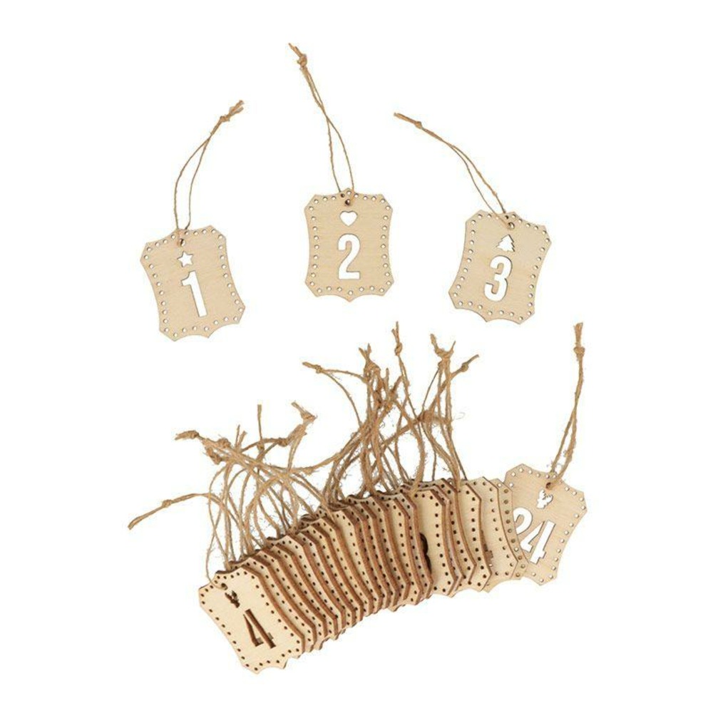 HERZWILD Calendrier De L'Avent En Bois - 2 Sets De Chiffres En