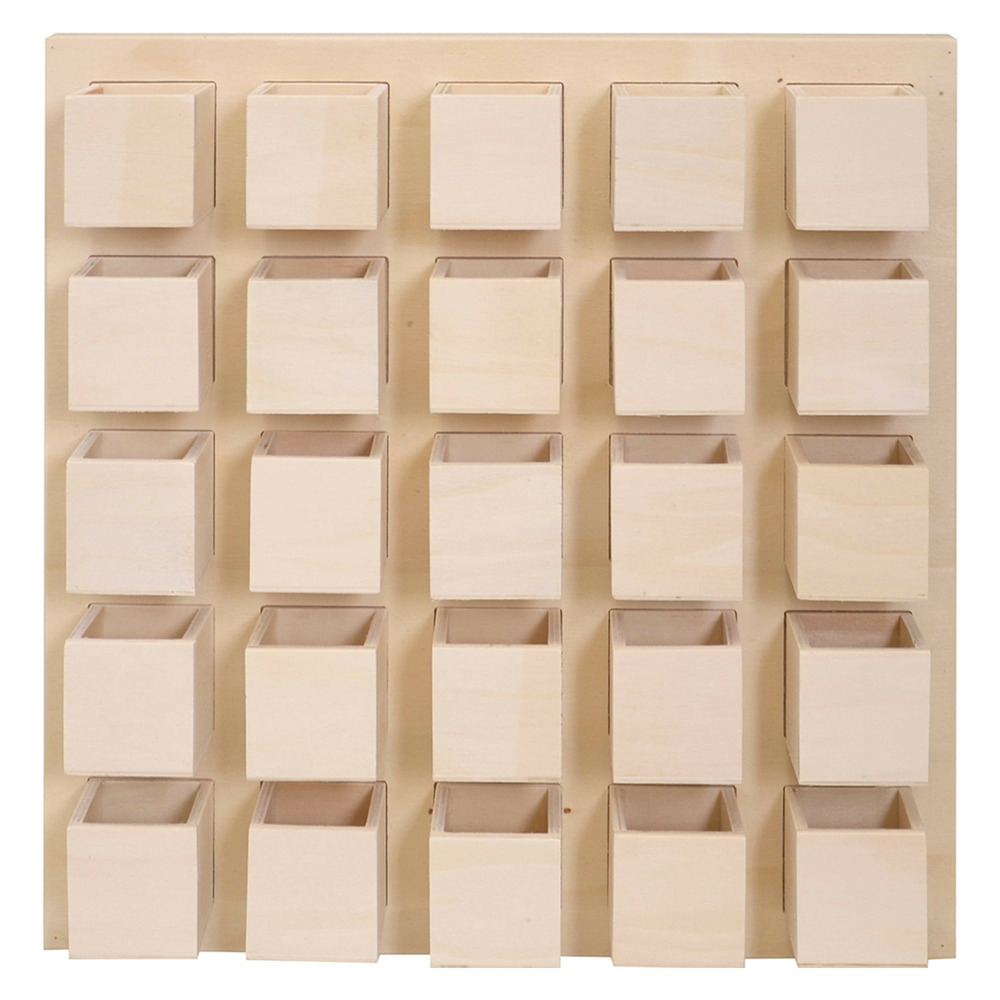 Calendrier de l'avent avec cases aimantées 36 x 36 cm