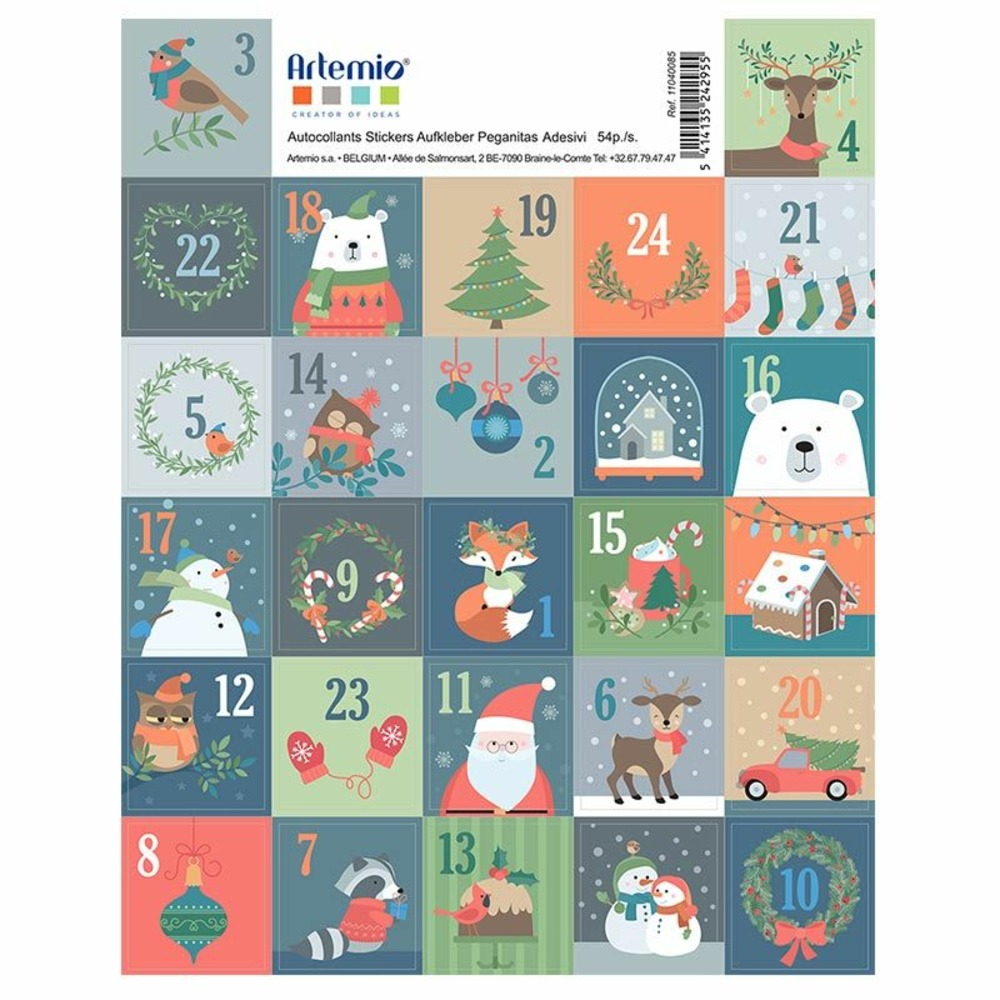 27 stickers timbres de noël