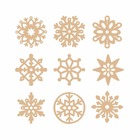 27 mini décorations flocons de neige en bois