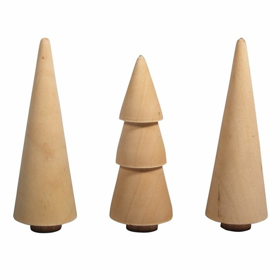 3 petits arbres en bois décoratifs ø 2,9 x 8 cm
