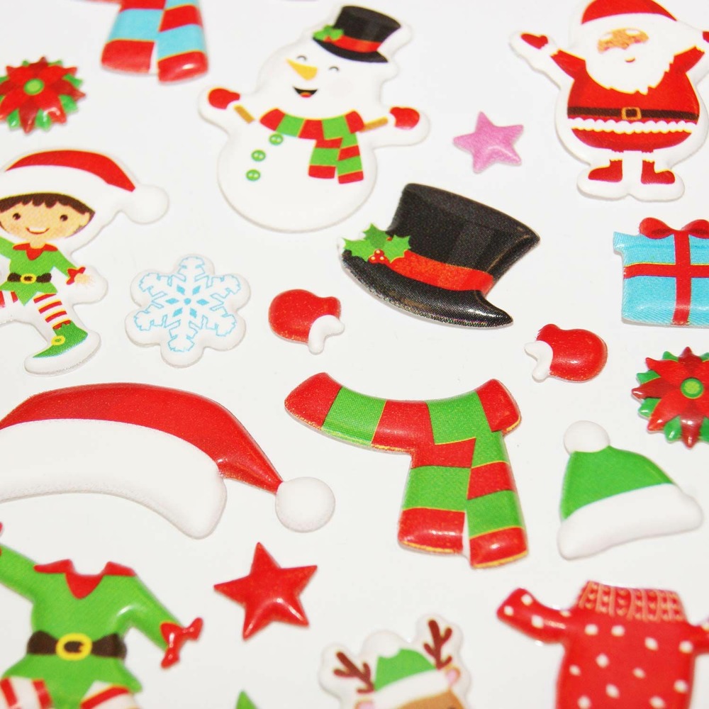 Scène à décorer - autocollants mousse 3d habits de noël