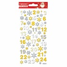 Stickers mousse 3d pour calendrier de l'avent - chiffres et flocons
