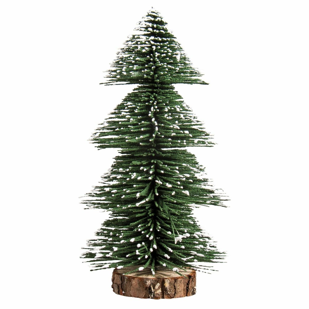 Sapin enneigé vert décoratif - miniature 20 cm