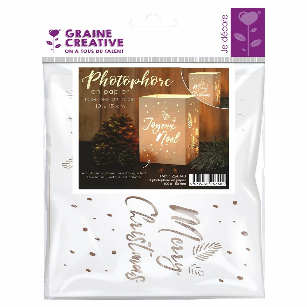 Photophore papier joyeux noel
