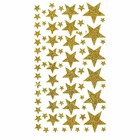 225 stickers étoiles à paillettes dorées