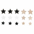 14 étoiles adhésives en bois - 6 types - 3 à 5 cm