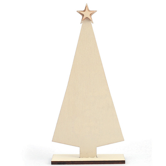 Sapin de noël en bois à décorer - 9 x 19,5 cm